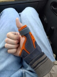 a wrist brace upclose